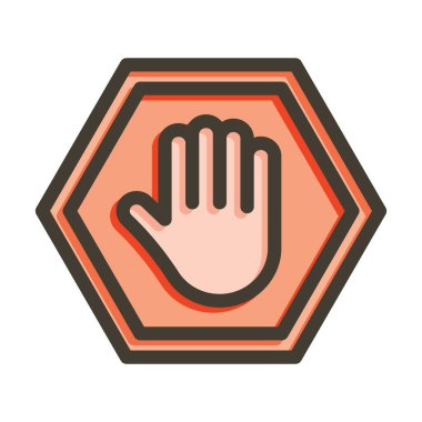 Kişisel ve Ticari Kullanım İçin Renk Simgesi Doldurulmuş İşaret Kalın Çizgisi Dur