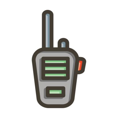 Kişisel ve ticari kullanım için Renk Simgesi Doldurulmuş Telsiz Vektör Kalın Çizgisi