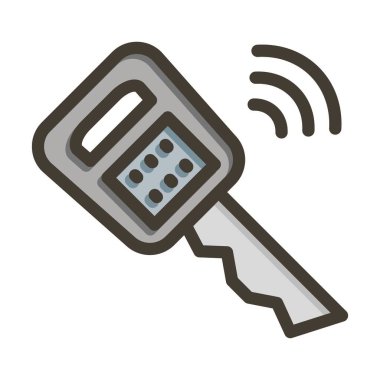 Kişisel ve ticari kullanım için Renk Simgesi Doldurulmuş Akıllı Anahtar Vektörü Kalın Çizgisi