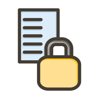 Kişisel ve Ticari Kullanım İçin Renk Simgesi Doldurulmuş Şifreleme Vektörü Kalın Çizgisi