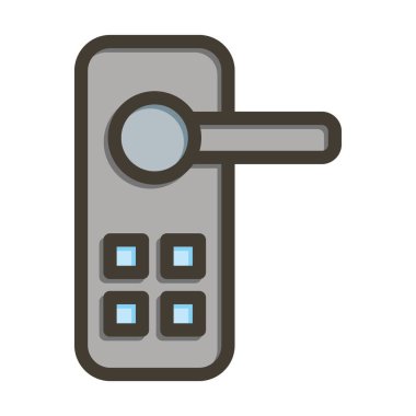 Kişisel ve ticari kullanım için Renk Simgesi Doldurulmuş Akıllı Kapı Vektörü Kalın Çizgisi