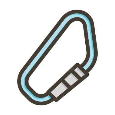 Carabiner Vektör Kalın Çizgisi Kişisel ve Ticari Kullanım için Renk Simgesi Dolduruldu