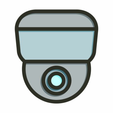 Kişisel ve ticari kullanım için Renk Simgesi Doldurulmuş CCTV Vektör Kalın Çizgisi