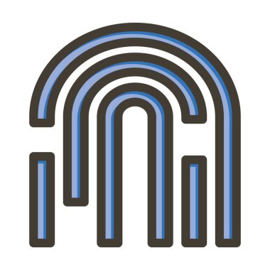 Kişisel ve ticari kullanım için Renk Simgesi Doldurulmuş Parmak izi Vektör Kalın Çizgisi