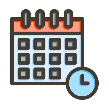 Kişisel ve Ticari Kullanım İçin Renk Simgesi Doldurulmuş Vektör Kalın Çizgisi Zamanlaması