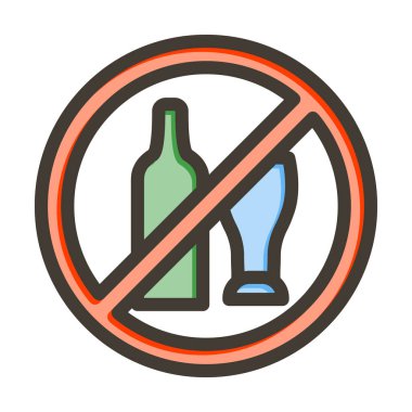 Yasadışı Vektör Kalın Çizgisi Kişisel ve Ticari Kullanım İçin Renk Simgesi Dolduruldu