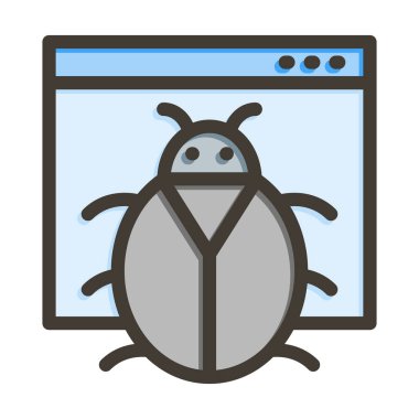 Hata Vektörü Kalın Çizgisi Kişisel ve Ticari Kullanım için Renk Simgesi Dolduruldu