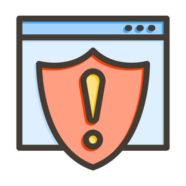 Kişisel ve Ticari Kullanım İçin Renk Simgesi Doldurulmuş Hata Vektörü Kalın Çizgisi