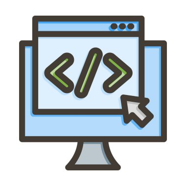 Kişisel ve ticari kullanım için Renk Simgesi Doldurulmuş Web Sitesi Vektör Kalın Çizgisi