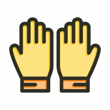 Kaleci Eldiven Kalın Çizgisi Kişisel ve Ticari Kullanım için Renk Simgesi Dolduruldu