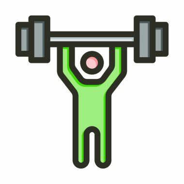 Halter Vektör Kalın Çizgisi Kişisel ve Ticari Kullanım için Renk Simgesi Dolduruldu