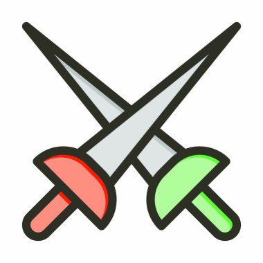 Eskrim Vektörü Kalın Çizgisi Kişisel ve Ticari Kullanım için Renk Simgesi Dolduruldu