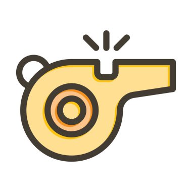 Islık Vektörü Kalın Çizgisi Kişisel ve Ticari Kullanım için Renk Simgesi Dolduruldu