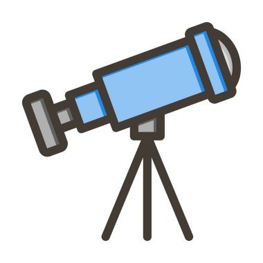 Kişisel ve ticari kullanım için Renk Simgesi Doldurulmuş Teleskopik Vektör Kalın Çizgisi