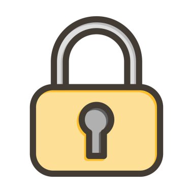 Kişisel ve ticari kullanım için Renk Simgesi Doldurulmuş Kalın Satırı Kilitle