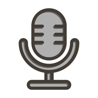 Kişisel ve Ticari Kullanım İçin Renk Simgesi Doldurulmuş Podcast Vektör Kalın Çizgisi