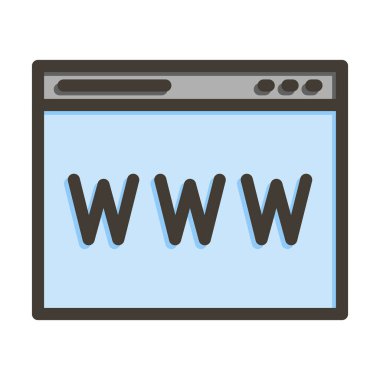 Kişisel ve ticari kullanım için Renk Simgesi Doldurulmuş Web Sitesi Vektör Kalın Çizgisi