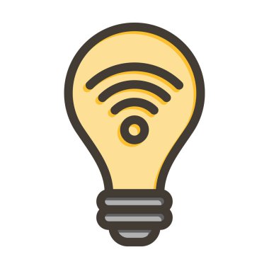 Kişisel ve ticari kullanım için Renk Simgesi Doldurulmuş Akıllı Işık Vektörü Kalın Çizgisi