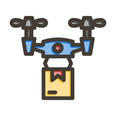 İnsansız Hava Aracı Taşıma Kalın Çizgisi Kişisel ve Ticari Kullanım İçin Renk Simgesi Dolduruldu