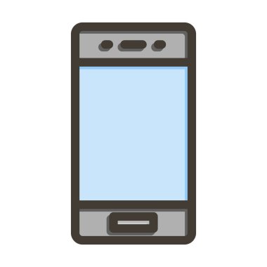 Akıllı Telefon Vektör Kalın Çizgisi Kişisel ve Ticari Kullanım İçin Renk Simgesi Dolduruldu