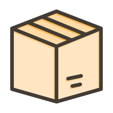 Kişisel ve Ticari Kullanım İçin Renk Simgesi Doldurulmuş Kutu Vektörü Kalın Çizgisi