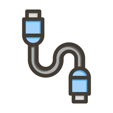 Kişisel ve ticari kullanım için Renk Simgesi Doldurulmuş Kablo Vektörü Kalın Çizgisi
