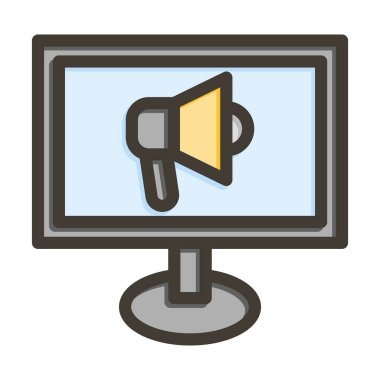 Dijital Ajans Vektör Kalın Çizgisi Kişisel ve Ticari Kullanım İçin Renk Simgesi Dolduruldu