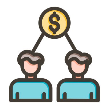 Hissedar Vektör Kalın Çizgisi Kişisel ve Ticari Kullanım için Renk Simgesi Dolduruldu