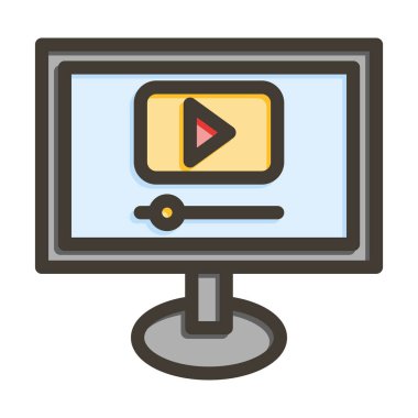 Kişisel ve ticari kullanım için Renk Simgesi Doldurulmuş Görüntü Yayını Kalın Çizgisi