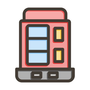 Otomat Vektörü Kalın Çizgisi Kişisel ve Ticari Kullanım İçin Renk Simgesi Dolduruldu