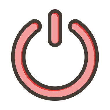 Güç Vektörü Kalın Çizgisi Kişisel ve Ticari Kullanım için Renk Simgesi Dolduruldu