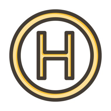 İniş Noktası Vektör Kalın Çizgisi Kişisel ve Ticari Kullanım için Renk Simgesi