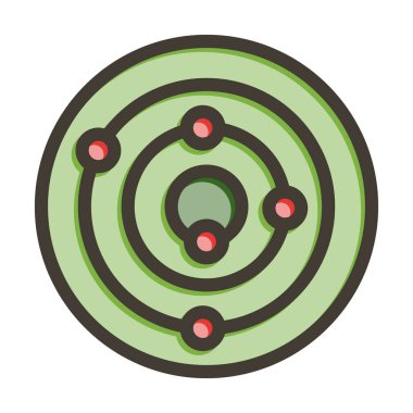 Radar Vektör Kalın Çizgisi Kişisel ve Ticari Kullanım için Renk Simgesi Dolduruldu