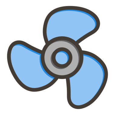 Kişisel ve Ticari Kullanım İçin Renk Simgesi Doldurulmuş Pervane Vektörü Kalın Çizgisi