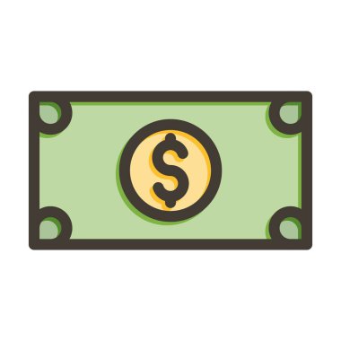 Kişisel ve ticari kullanım için Renk Simgesi Doldurulmuş Ödeme Vektörü Kalın Çizgisi