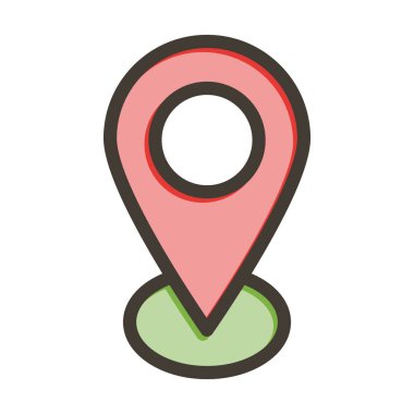 Kişisel ve Ticari Kullanım İçin Renk Simgesi Doldurulmuş Seyrüsefer Vektörü Kalın Çizgisi