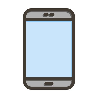 Akıllı Telefon Vektör Kalın Çizgisi Kişisel ve Ticari Kullanım İçin Renk Simgesi Dolduruldu