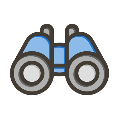 Kişisel ve Ticari Kullanım İçin Renk Simgesi Doldurulmuş Dürbün Kalın Çizgisi