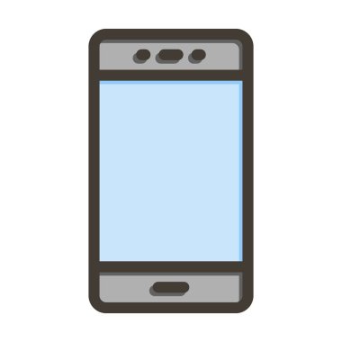 Kişisel ve ticari kullanım için Renk Simgesi Doldurulmuş Mobil Vektör Kalın Çizgisi