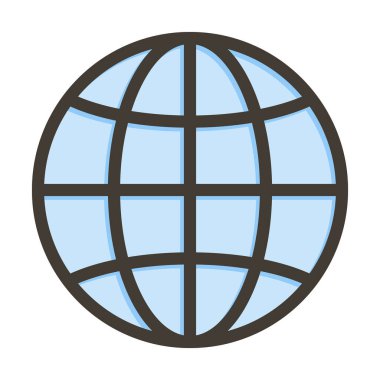 Kişisel ve ticari kullanım için Renk Simgesi Doldurulmuş Tarayıcı Vektör Kalın Çizgisi