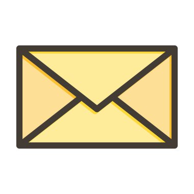 Kişisel ve ticari kullanım için Renk Simgesi Doldurulmuş Zarf Vektör Kalın Çizgisi