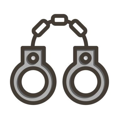 Kelepçe Vektörü Kalın Çizgisi Kişisel ve Ticari Kullanım İçin Renk Simgesi Dolduruldu