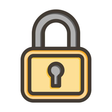 Kişisel ve ticari kullanım için Renk Simgesi Doldurulmuş Kalın Satırı Kilitle