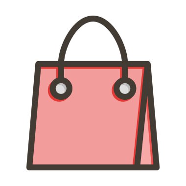 Alışveriş Vektörü Kalın Çizgisi Kişisel ve Ticari Kullanım için Renk Simgesi Dolduruldu