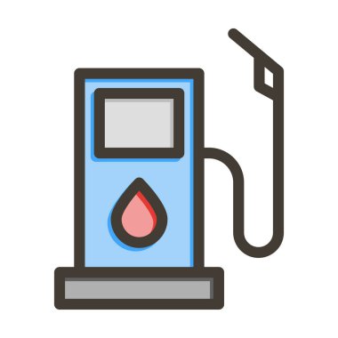 Yakıt Pompası Kalın Çizgisi Kişisel ve Ticari Kullanım İçin Renk Simgesi Dolduruldu