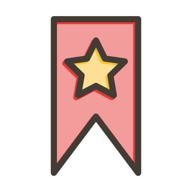 Kişisel ve Ticari Kullanım İçin Renk Simgesi Doldurulmuş Favori Vektör Kalın Çizgisi