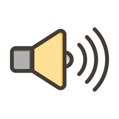 Ses Vektörü Kalın Çizgisi Kişisel ve Ticari Kullanım için Renk Simgesi Dolduruldu