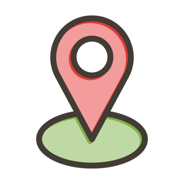 Kişisel ve ticari kullanım için Renk Simgesi Doldurulmuş Konum Vektör Kalın Çizgisi