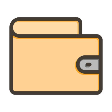 Cüzdan Vektörü Kalın Çizgisi Kişisel ve Ticari Kullanım için Renk Simgesi Dolduruldu