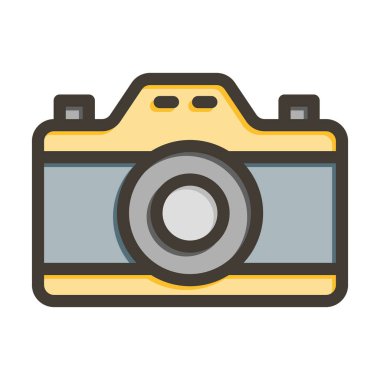 Kişisel ve ticari kullanım için Renk Simgesi Doldurulmuş Kamera Vektörü Kalın Çizgisi